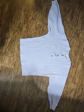 Old Navy Maternity Light Lavender Waffle Henley Sweater
